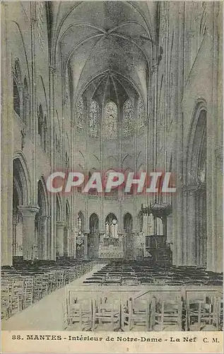 Cartes postales Mantes Interieur de Notre Dame La Nef