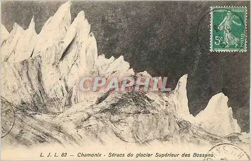 Cartes postales Chamonix Seracs du glacier Superieur des Bossons