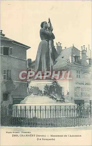 Cartes postales Chambery (Savoie) Monument de l'Annexion