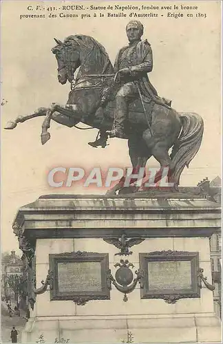 Cartes postales Rouen Statue de Napoleon Fondue avec le Bronze
