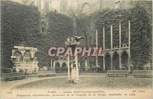 Cartes postales Paris Square de Saint Germain de Pres Fragments d'architecture provenant de la chapelle de la vi