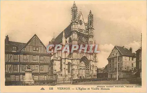 Cartes postales Vernon L'Eglise et Vieille Maison