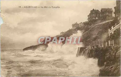 Cartes postales Granville La Mer en Tempete