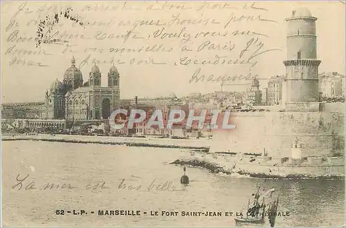 Cartes postales Marseille Le Fort Saint Jean et la Cathedrale