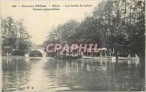 Cartes postales Environs d'Orleans Olivet Les Bords du Loiret Canots Automobiles