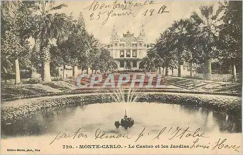 Cartes postales Monte Carlo Le Casino et les Jardins
