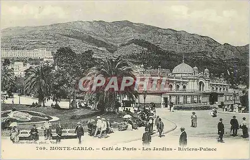 Cartes postales Monte Carlo Cafe de Paris Les Jardins Riviera Palace