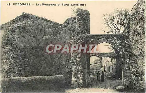 Ansichtskarte AK Perouges Les Remparts et Porte Exterieure