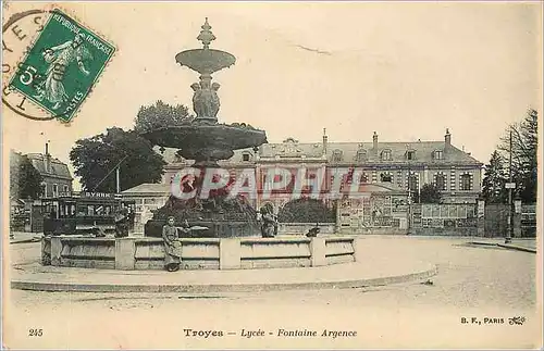 Cartes postales Troyes Lycee Fontaine Argence Tramway