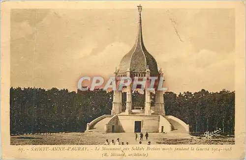 Cartes postales Saint Anne d'Auray Le Monument aux Soldats Bretons Morts Pendant la Guerre 1914 1918