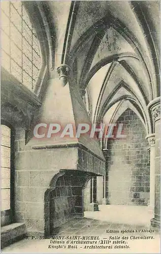 Cartes postales Mont Saint Michel Salle des Chevaliers Details d'Architecture (XIIIe Siecle)
