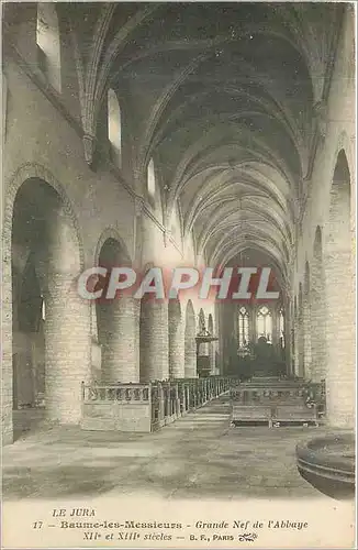 Cartes postales Baume les Messieurs Le Jura Grande Nef de l'Abbaye XIIe et XIIIe Siecles