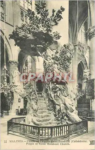 Cartes postales Malines Chaire de l'Eglise Rombaut (Cathedrale)
