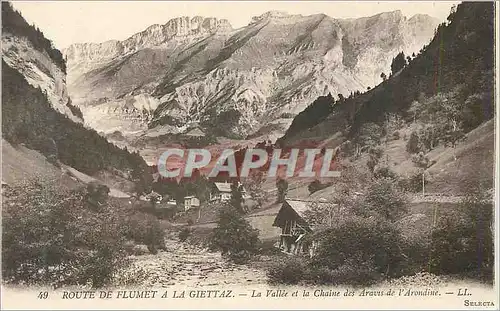 Cartes postales Route de Flumet a la Giettaz La Vallee et la Chaine des Aravis de l'Arondine