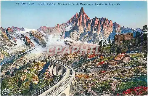 Cartes postales Chamonix Mont Blanc Chemin de Fer du Montenvers Aiguilles du Dru