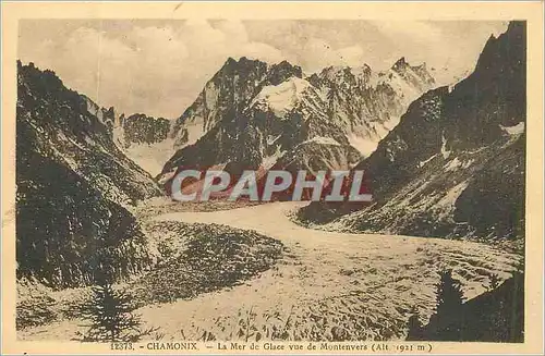 Cartes postales Chamonix La Mer de Glace vue de Montenvers (Alt 1921 m)