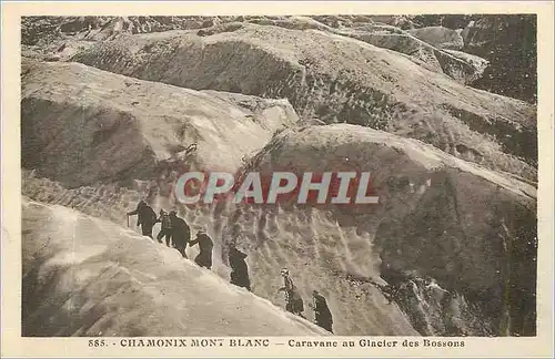 Cartes postales Chamonix Mont Blanc Caravane au Glacier des Bossons Alpinisme