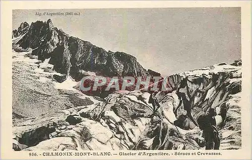 Cartes postales Chamonix Mont Blanc Glacier d'Argentiere Seracs et Crevasse Alpinisme