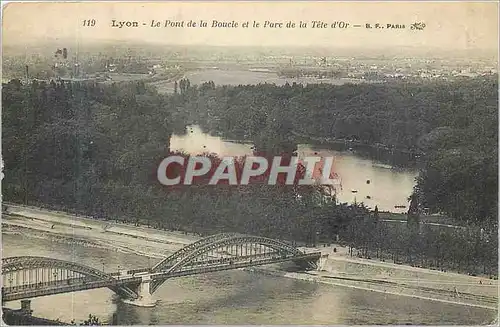 Cartes postales Lyon Le Pont de la Boucle et le Parc de la Tete d'Or