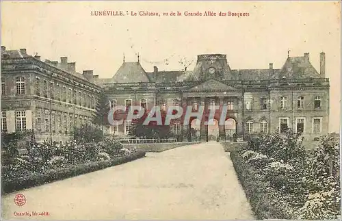 Ansichtskarte AK Luneville Le Chateau vu de la Grande Allee des Bosquets
