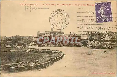 Cartes postales Toulouse Le Pont Neuf La Garonne et la Prairie des Filtres