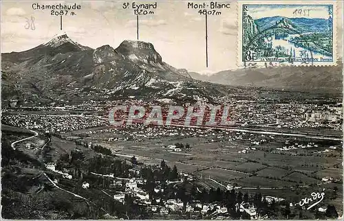 Moderne Karte Grenoble Les Belles Alpes Francaises Vue Panoramique Chamechaude St Eynard Mont Blanc