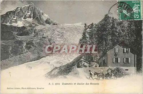 Cartes postales Chamonix et le Glacier des Bossons Ane Donkey