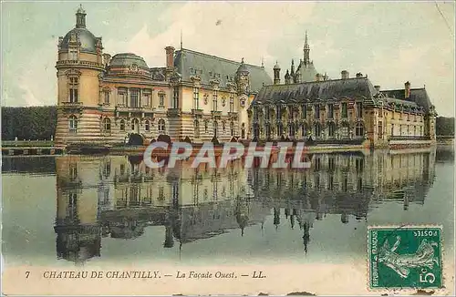 Cartes postales Chateau de Chantilly La Facade Ouest