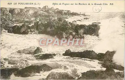 Cartes postales Le Pouliguen (L I) Effets de Vagues sur les Rochers de la Grande Cote