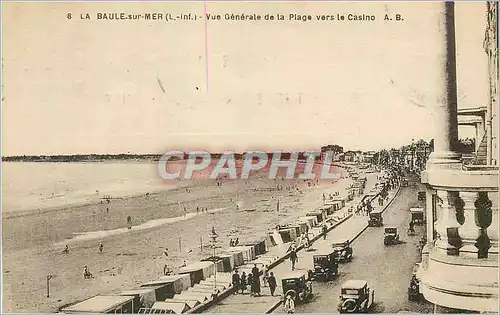 Ansichtskarte AK La Baule sur Mer (Loire Inf) Vue Generale de la Plage vers le Casino Automobiles
