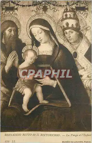 Cartes postales Musee de Louvre Paris Berandino Betto dit il Binturichio La vierge et L'Enfant