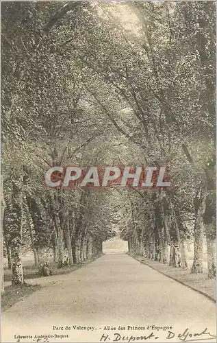 Cartes postales Parc de Valencay Allee des Princes d'Espagne