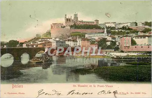 Cartes postales Beziers St Nazaire et le Pont Vieux Bateau