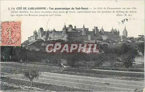 Cartes postales La Cite de Carcassonne Vue Panoramique du Sud Ouest