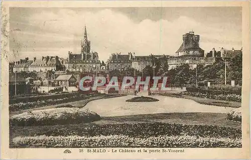 Ansichtskarte AK St Malo Le Chateau et la Porte st Vincent