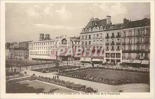 Ansichtskarte AK Rennes Les Jardins sur la Vilaine ou Place de la Republique