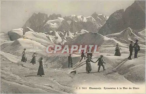 Cartes postales Chamonix Excursion a la Mer de Glace Alpinisme
