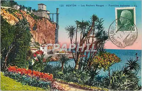 Cartes postales Menton Les Rochers Rouges Frontiere Italienne