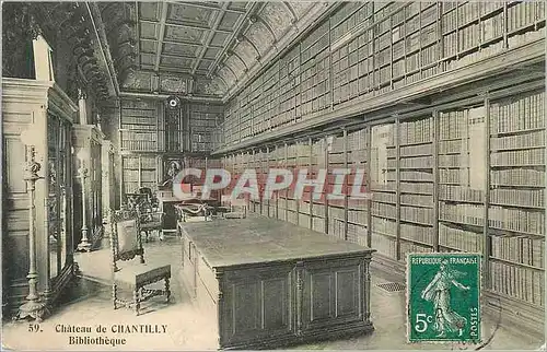 Cartes postales Chateau de Chantilly Bibliotheque