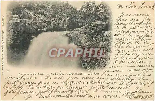 Cartes postales Environs de Cauterets la Cascade du Maubourat (carte 1900)
