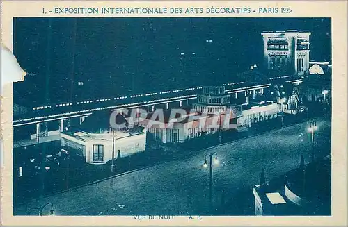 Cartes postales Paris 1925 Exposition Internationale des Arts Decoratifs Vue de nuit