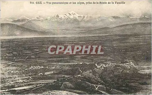Cartes postales Gex vue Panoramique et les Alpes