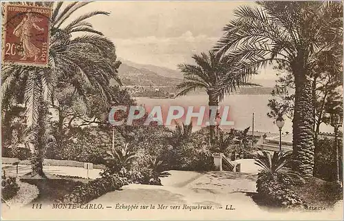 Cartes postales Monte Carlo Echappee sur la Mer vers Roquebrune