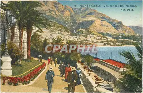 Cartes postales Monte Carlo vue sur les Bas Moulins