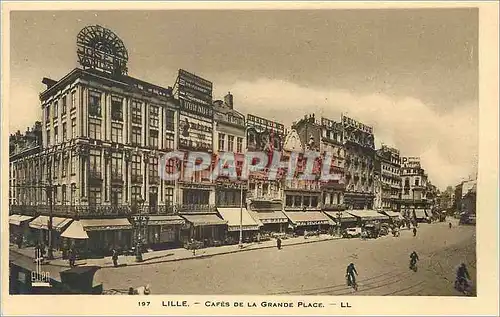 Cartes postales Lille Cafes de la Grande Place