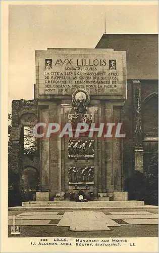 Cartes postales Lille Monument aux Morts Militaria