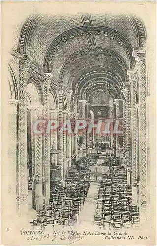 Cartes postales Poitiers Nef de l'Eglise Notre Dame la Grande (carte 1900)