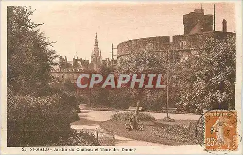 Ansichtskarte AK St Malo Jardin du Chateau et Tour des Dames