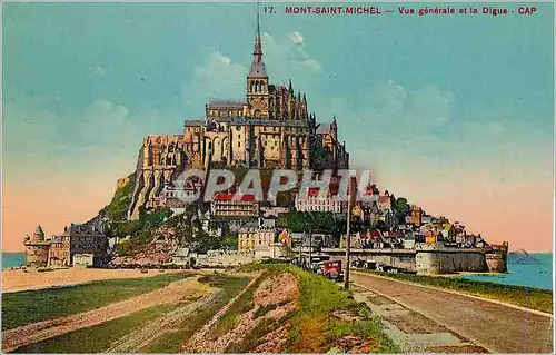 Ansichtskarte AK Mont Saint Michel vue Generale et la Digue