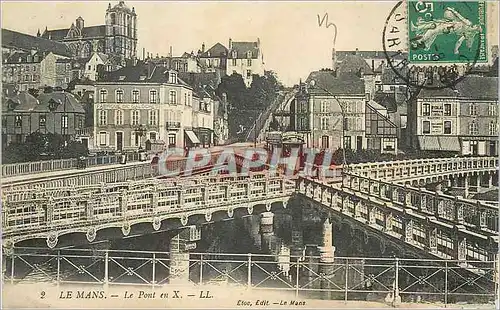 Cartes postales Le Mans le Pont en X Tramway